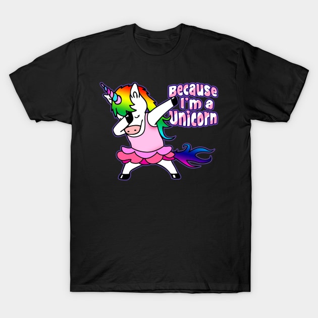 Dabbing Unicorn T-Shirt Tutu Unicorn Dab tshirt - Gift Tee T-Shirt by BeesEz